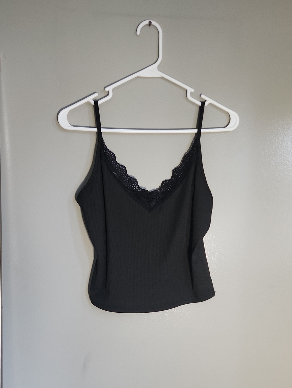 Black Lace-Trim Cami Top - Women